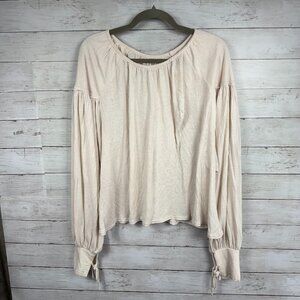 fp beach Cream Tie Sleeve Blouse